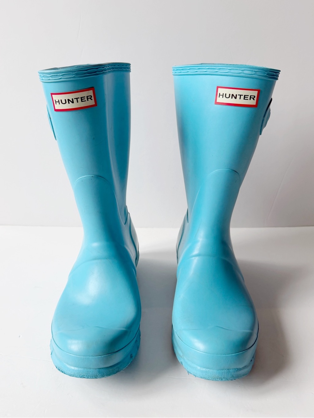 Hunter Woman Sky Blue Original Shorts Rain Boots US8 Outdoor Waterproof Classic
